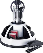 Przyborniki na biurko - Unbekannt PAVO kasetka na zestaw 8000173 Desk organizor biurko/pojemnik na długopisy z obrotu, wraz z 9-częściowym akcesoria, biały/czarny 8000173 - miniaturka - grafika 1