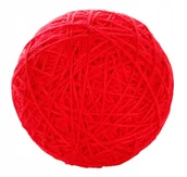 Zabawki dla kotów - Kerbl Zabawka dla kota Piłka z wełny 10 cm czerw. - miniaturka - grafika 1