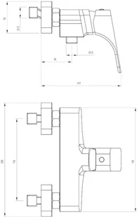 Deante Bateria HIACYNT chrom-czarny natryskowa bez kompletu natryskowego - Baterie wannowe i prysznicowe - miniaturka - grafika 3