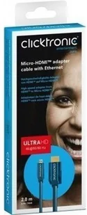 Clicktronic ClickTronic Casual Micro-HDMI Adapter Cable z Ethernet 70328-GB - Kable - miniaturka - grafika 2