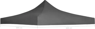 vidaXL Dach namiotu imprezowego, 3 x 3 m, antracytowy - Pawilony ogrodowe - miniaturka - grafika 4
