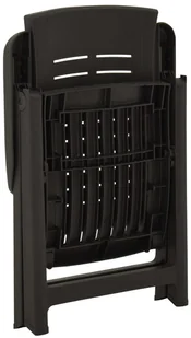 vidaXL Rozkładane krzesła do ogrodu, 2 szt., plastikowe, antracytowe! 315831 - Fotele i krzesła ogrodowe - miniaturka - grafika 6