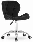 Fotele i krzesła biurowe - Czarny welurowe krzesło obrotowy - Infis 4X - miniaturka - grafika 1
