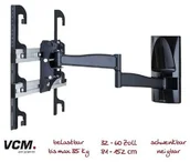Uchwyty do telewizora - VCM uchwyt ścienny WS 300 - możliwość wygięcia i przechylenia - czarny 17804 - miniaturka - grafika 1