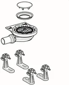 Syfony - Geberit Ceramika Setaplano Syfon brodzikowy z 4 nogami do paneli do natrysków bezbrodzikowych biały 154.020.00.1 - miniaturka - grafika 1