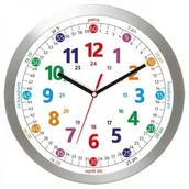 Pomoce naukowe - Atrix Zegar aluminium do nauki odczytu czasu PL AL02NC1 - miniaturka - grafika 1