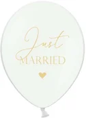 Wesele i ślub - Strong Balony, "Just Married", 12", Strong, biały, 50 szt. - miniaturka - grafika 1