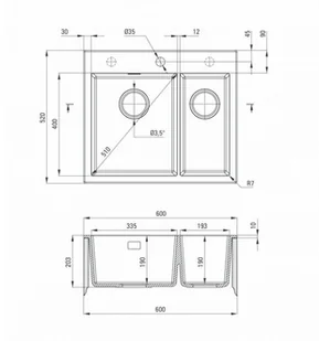 Deante Zlewozmywak granitowy Eridan 1,5-komorowy bez ociekacza ZQE_G503 - Zlewozmywaki Deante Zlewozmywak granitowy Eridan 1,5-komorowy bez ociekacza ZQE_G503 - Zlewozmywaki - miniaturka - grafika 5
