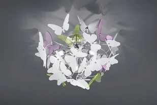 Reality Leuchten Reality lampy lampa wisząca, akryl, G9, 28 W, chrom, 50 x 50 x 150 cm R60213017 Butterfly - Lampy sufitowe - miniaturka - grafika 2