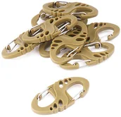Sprzęt wspinaczkowy - Mil-Tec Zestaw karabińczyków S-Hook Coyote - 10 szt. (13458405) 13458405 - miniaturka - grafika 1