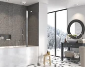 Parawany nawannowe - Radaway Nes PND II parawan nawannowy prawy 140x200 chrom przejrzyste 10009140-01-01R - miniaturka - grafika 1