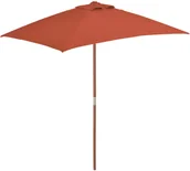 Parasole ogrodowe - vidaXL Parasol ogrodowy na drewnianym słupku, 150 x 200 cm, terakota - miniaturka - grafika 1