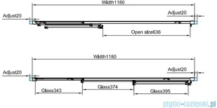 Omnires Chelsea kabina prostokątna 120x80cm przejrzysta NDT12X+NDR80X - Kabiny prysznicowe - miniaturka - grafika 2