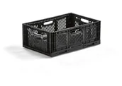 Pojemniki biurowe - AJ Produkty Składana skrzynka RILEY z tworzywa sztucznego, 600x400x230 mm, czarny - miniaturka - grafika 1