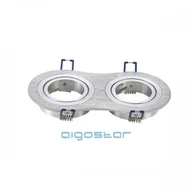 Oprawy, klosze i abażury - Aigostar OPRAWA SUFITOWA M1030R-02 SREBRNA OKRĄGŁA PODWÓJNA 004483 - miniaturka - grafika 1