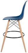 Taborety i hokery - King Home Krzesło barowe 46x57x104cm DSW Wood atramentowy niebieski H-130.CAS1.27.DSW - miniaturka - grafika 1
