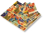 Notesy i bloczki - ROSSI Notes ozdobny A6 BR NP 098 B Znaczki - miniaturka - grafika 1