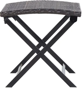 vidaXL Składany stołek, rattan PE, brąz vidaXL - Pozostałe meble ogrodowe - miniaturka - grafika 3