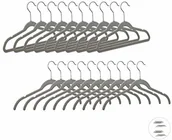 Wieszaki do szafy - Relaxdays aksamitny wieszak na ubrania, nie zajmuje dużo miejsca, antypoślizgowy welur, hak obracany o 360 °, zestaw 20 sztuk, szary - miniaturka - grafika 1