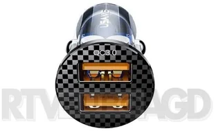 USAMS Ład. sam. 2xUSB C23 36W Fast Charge transparent black CC122CC01 (US-CC122) - Ładowarki samochodowe - miniaturka - grafika 2