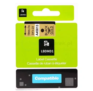 Dymo Taśma do D1 45813 19mm/7m Złota/Czarny - Papier do drukarek - miniaturka - grafika 5