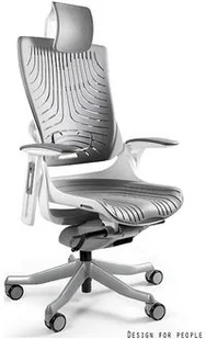 Fotel biurowy, krzesło biurowe Unique Fotel biurowy WAU 2 biały elastomer szary W-709-W-TPE8)  W-709-W-TPE8 - Fotele i krzesła biurowe - miniaturka - grafika 2