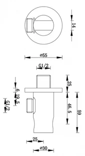 Laveo Laveo Rondo - przyłącze kątowe z uchwytem na słuchawkę chrom NPX 060O - Akcesoria hydrauliczne - miniaturka - grafika 3
