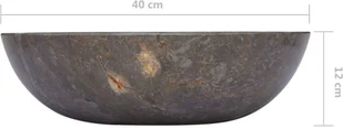 vidaXL Lumarko Umywalka, szara, 40x12 cm, marmurowa 149157 - Umywalki - miniaturka - grafika 6
