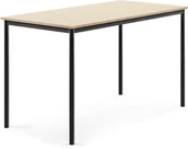 Meble do szkół i przedszkoli - AJ Produkty Biurko SONITUS, 1600x800x900 mm, brzoza laminat, antracyt - miniaturka - grafika 1