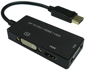 Kable komputerowe i do monitorów - Value 12993153 adapter sieciowy "DisplayPort na VGA/DVI/HDMI, v1.2", aktywny Czarny 12993153 - miniaturka - grafika 1