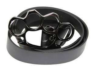 PolskaGalanteria.pl Klamra Do Paska Sprzączka Pełna Blaszka Z Bolczykiem 40 mm Metalowa Solidna KBOL40/54 " KASTET CZARNY" - Paski - miniaturka - grafika 2