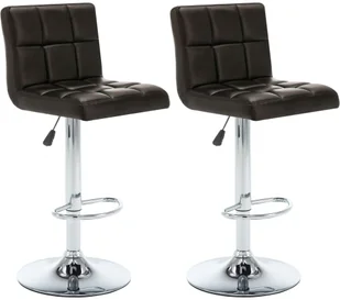 vidaXL Stołki barowe, 2 szt., brązowe, sztuczna skóra - Taborety i hokery - miniaturka - grafika 2