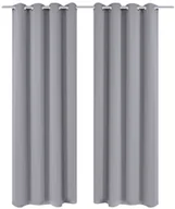 Zasłony - vidaXL Szare zasłony zaciemniające z metalowymi otworami x2 135x245 cm - miniaturka - grafika 1
