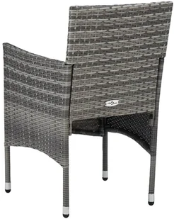 vidaXL 5-częściowy zestaw mebli ogrodowych, szary, polirattan i akacja 3058323 - Meble ogrodowe - miniaturka - grafika 8