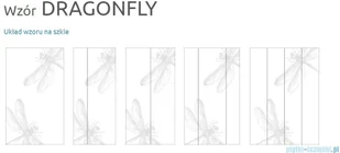 Radaway Grawer na szkle dla kabin wzór Dragonfly - Akcesoria do armatury i ceramiki - miniaturka - grafika 2
