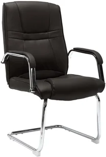 Fotel biurowy, krzesło biurowe vidaXL Krzesło biurowe, wspornikowe, czarne, sztuczna skóra - Fotele i krzesła biurowe - miniaturka - grafika 13