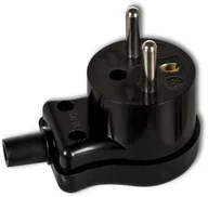 Kostki, złączki, wtyczki - Karlik WTYCZKI Wtyczka kątowa z uziemieniem, skręcana WK-1zc, kolor czarny WK-1zc - miniaturka - grafika 1