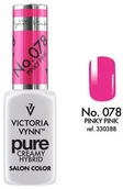 Lakiery hybrydowe - VICTORIA VYNN VICTORIA VYNN Kremowy Lakier Hybrydowy PURE kolor: 078 PINKY PINK - 8 ml VIC000072 - miniaturka - grafika 1