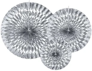 PartyDeco Rozeta wisząca "Classic", srebrne, 3 szt RPK12-018M - Dekoracje sali PartyDeco Rozeta wisząca "Classic", srebrne, 3 szt RPK12-018M - Dekoracje sali - miniaturka - grafika 1