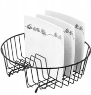 Suszarki do naczyń - Suszarka Do Naczyń Osączarka Stojąca Okrągła Czarn - miniaturka - grafika 1