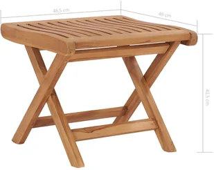 vidaXL Składany podnóżek, 46,5x49x41,5 cm, lite drewno tekowe vidaXL - Pozostałe meble ogrodowe - miniaturka - grafika 6
