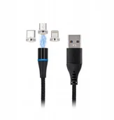 Kable USB - Maxlife kabel magnetyczny 3w1 Lightning C micro - miniaturka - grafika 1