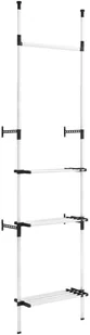 vidaXL Teleskopowy system z półką i drążkami do garderoby, aluminiowy - Meble modułowe i akcesoria - miniaturka - grafika 2
