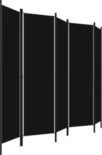 vidaXL Parawan 5-panelowy, czarny, 250 x 180 cm vidaXL - Parawany - miniaturka - grafika 3