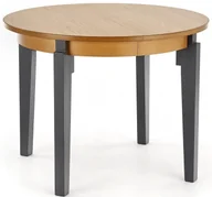 Stoły - Halmar Stół rozkładany drewniany 100-200 SORBUS MDF okleina naturalna/ drewno lite dębowe , kolor dąb miodowy, nogi grafitowe - miniaturka - grafika 1