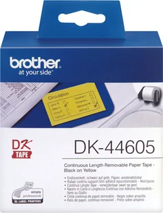 Brother DK-44605 Ciągła usuwalna żółta papierowa taśma (62mm x 30.48m) (DK44605) - Etykiety do drukarek - miniaturka - grafika 6