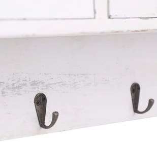 vidaXL Wieszak ścienny na płaszcze, biały, 50x10x34 cm, drewniany - Wieszaki i stojaki - miniaturka - grafika 7