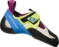 Buty sportowe damskie - La Sportiva Skwama But wspinaczkowy Kobiety, apple green/cobalt blue EU 42 2021 Buty wspinaczkowe na rzepy 20I705613-42 - miniaturka - grafika 1