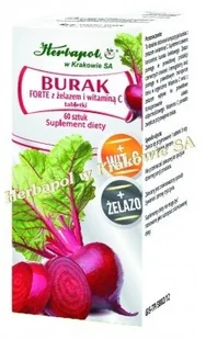 HERBAPOL KRAKOW BURAK FORTE Z żelazem i witaminą C 60 tabl 8611911 - Pozostałe kosmetyki - miniaturka - grafika 2