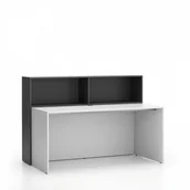 Zestawy mebli biurowych - B2B Partner Zestaw mebli biurowych single SEGMENT, 2 półki, biały / grafit 611684 - miniaturka - grafika 1